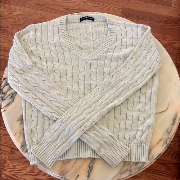 Brandy❤️Melville Soft Cable-Knit V-Neck Sweater in Light Mint Green | Size Small - Picture 3 of 5